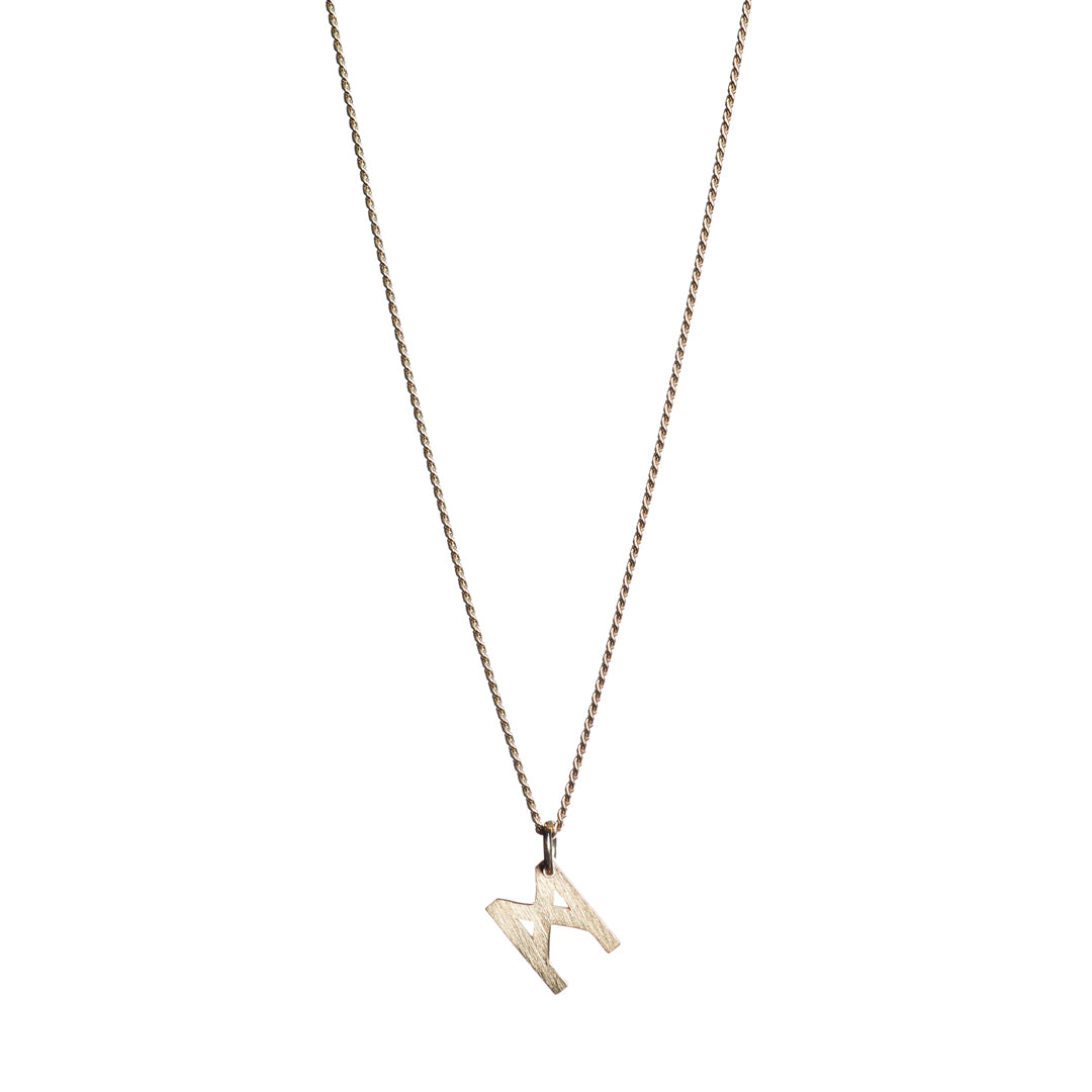 Signature Necklace Brushed Silver by Märta Larsson with M charm on fine silver chain, a brushed minimalist pendant perfect for layered or solo styling.